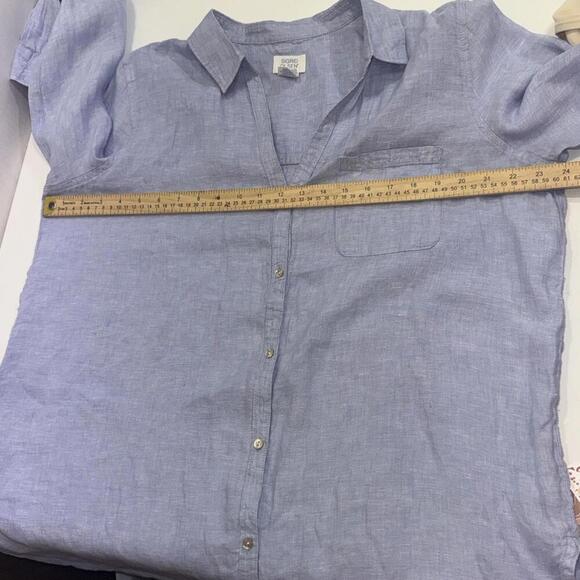 Sigrid Olsen 100% Linen Tunic Top Boho Lagenlook Bohemian Cottagecore Blue XL - Picture 9 of 12